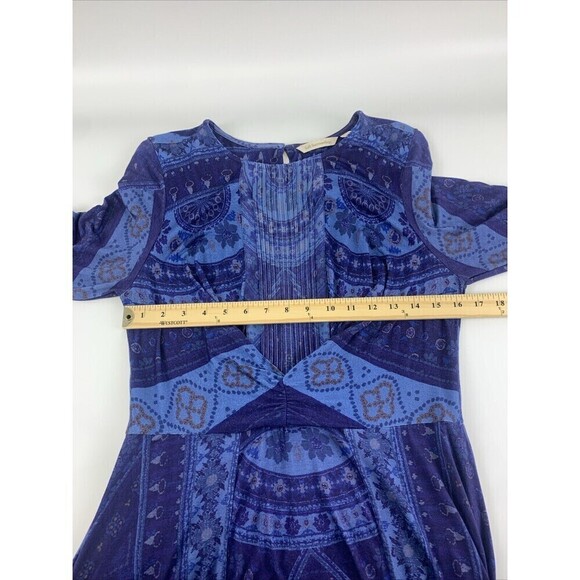 Soft Surroundings Sitarra Dress Aria Blue Long Sleeve Midi Stretch Womens Small - Picture 10 of 12